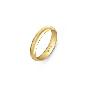 Amberta Alliance de Mariage pour Couple en Argent Sterling 925 Plaqué Or | Bague pour Femme et Homme | 4 mm Taille 68.8 (Amberta, neuf)