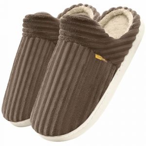 TOMEEK Pantoufles Femme en Peluche Hiver Chaussons Femme Chauds Doux et L&eacute;gers pour la Maison Chausson Plats pour Invit&eacute;s Chaussons Doudou(Caf&eacute;,36-37) (Pingoo, neuf)