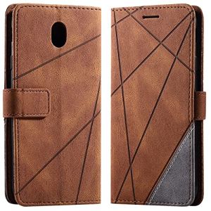 Vankii Coque pour Samsung Galaxy J730 / J7 2017, Rabat Portefeuille de Protection Cuir PU Etui, Slim Silicone TPU Bumper Magn&eacute;tique Housse, Flip Porte Cartes avec Fonction Support Cover Case (Brun) (Vankii EU Store, neuf)