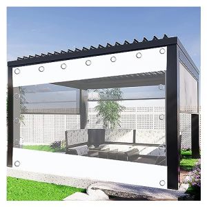 WZYJLyds Rideau extérieur Imperméable Clair Bâche Panneaux latéraux de pergola avec Porte zippée pour Serre, Patio, Pavillon, Personnalisable (shanxitongmu, neuf)