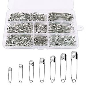 Redamancy Épingles Nourrice, Épingles de Sûreté, 460 Pcs Trombone de Sécurité, 7 Tailles Épingles à Nourrice, Épingles à Nourrice pour Épingler, Fixer Les Vêtements, Bricoler et Ménage, Argent (Pulangke-EU, neuf)