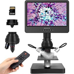 Andonstar AD249S-P Microscope numérique HDMI 10,1 Pouces, 4000x 3 objectifs 2160P Enregistrement vidéo UHD, kit de Microscope Biologique pour Adultes et Enfants, Carte SD 32G (Andonstar digital microscope, neuf)