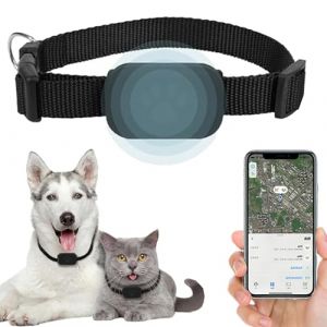 AIDODIA Collier GPS Chat Tracker – Tracker GPS Localisez Facilement Votre Chat ou Chien avec Apple Find & Bluetooth | sans Abonnement Mensuel | Compatible iOS et Android.(Noir) (qingyu-dz, neuf)