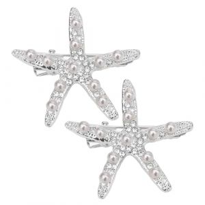 &Eacute;pingle &agrave; cheveux &eacute;toile de mer,&eacute;pingle &agrave; cheveux &eacute;toile de mer - 2X &eacute;pingle &agrave; cheveux en strass pour coiffure de mariage - Accessoires pour cheveux &eacute;toiles de mer, perles et strass pour toutes les co (shainm, neuf)
