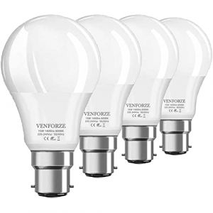 Venforze Lot de 4 ampoules &agrave; ba&iuml;onnette 150 W, ampoules LED A60 B22 15 W,1600 lm, blanc lumi&egrave;re du jour 6000 K, GLS givr&eacute; BC &agrave; &eacute;conomie d'&eacute;nergie, non variable (VENFORZE, neuf)