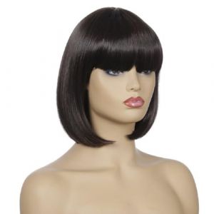 DEARMAMY Coldom à Cheveux Raides Courts Courte Femme Cheveux Noirs Femme Courte Noire Femme Faux Cheveux Pour Femme Droite Courte Femme (Liiane, neuf)