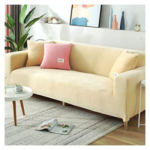JHLD Velours Housse De Canape, Extensible Housse De Canape Suave &eacute;paissie Silicone Antid&eacute;rapant Couvre pour Protege De Meubles pour Enfants Petit Animal-Couleur cr&egrave;me-X-Large 235-300CM (92-118in) (JHLD, neuf)