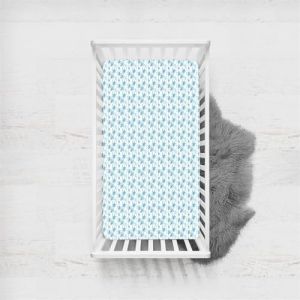 Odot Drap Housse pour Lit Bébé en Microfibre Doux Respirant, Drap Housses Enfant Imprimé Feuilles de Palmier Tropical Protège Matelas pour Berceau, Couffin et Nacelle (Cocotier,65x95cm) (Odot, neuf)