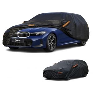 Kayme Bâche Voiture Break, Housse Voiture Wagon Exterieur Étanche Respirante, Bâche Protection Voiture Compatible avec Skoda Octavia Combi, V60, Passat Estate etc. Voir le Tableau des Tailles A4, Noir (HongTong Store, neuf)
