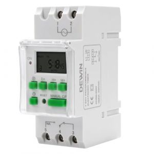 DEWIN Minuterie Num&eacute;rique for Rail DIN, Horloge Modulaire Minuterie &eacute;lectronique Hebdomadaire Programmable AC 230V 16 Programmes Marche/arr&ecirc;t (Dewinshop, neuf)