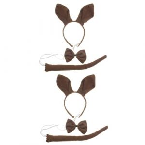 COLLBATH 6 Pcs Enfants Performance Costume Kangourou Cosplay Cheveux Cerceau Kangourou Bandeau Noeud Queue Kit Enfants Danse F&ecirc;te D&eacute;corations Enfants Cosplay Faveurs Marron (Murdoffi, neuf)