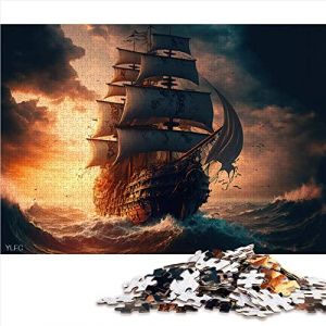 Puzzles 1000 pi&egrave;ces pour Adultes Bateau Pirate Puzzles pour Adultes Puzzles en Carton Puzzles pour Enfants Cadeaux （Taille 26x38cm） (lifelaegr, neuf)
