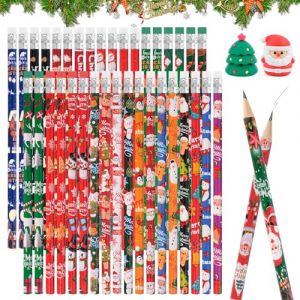Axlyca Crayons de Noël,36PCS Crayons de Noël avec 2PCS Taille-Crayon de Noël,Crayonu Noel Enfant en Bois,Fantaisie Noel Crayon en Bois,Kit de Crayon de Noëls pour Anniversaires de Noëls des Enfants (DIMITRIS-LOUKA, neuf)