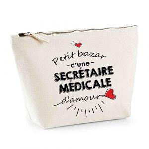 Trousse secr&eacute;taire m&eacute;dicale Bazar d'amour | Pochette Toilette Maquillage Id&eacute;e Sac Cadeau (PLANETEE, neuf)