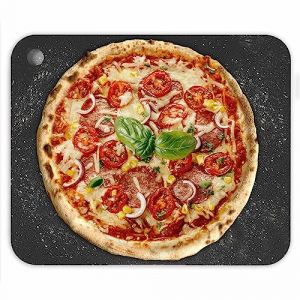 Chef Pomodoro | Pierre a Pizza Réfractaire Rectangulaire en Acier - Plaque a Pizza pour Four et Barbecue, Chauffe Rapidement pour une Cuisson Uniforme - Format Artisanal 41 x 34 x 0,6 cm (MAU Brands - Europe, neuf)
