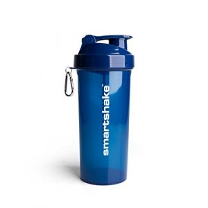 Smartshake Lite Protein Shaker Bottle 1000ml | Leakproof Gym Shaker Drink Bottle for Protein Shakes | Clear Polypropylene Water Bottle, BPA Free Protein Powder Shaker Cup for Men & Women, Navy Blue (Healthy Supplements Zone, neuf)