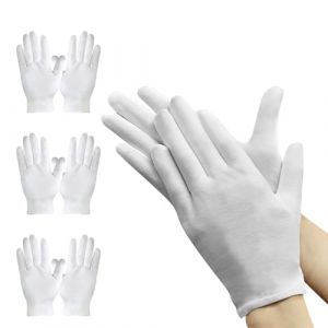 YAOYYG 3 Paires Gants Hydratants en Coton Blanc pour la Nuit et le Coucher, Gants de Tissu en Coton, Gant Hydratants Eczema, Gants Protection l'ecz&eacute;ma pour Peau S&egrave;che et Sensible (PuSaSenJunKe, neuf)