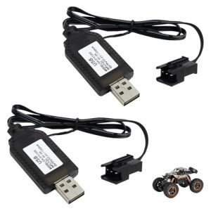 2 USB Chargeur Câble RC Universel, Chargeur Voiture Telecommandé pour Batterie LiPo 2S 7.4V Connecteur SM-3P Compatible Télécommandés RC Voiture Drone Avion Bateau Quadricoptère Hélicoptère Planeur (Shenzhenshifengjunkejiyouxiangongsi, neuf)