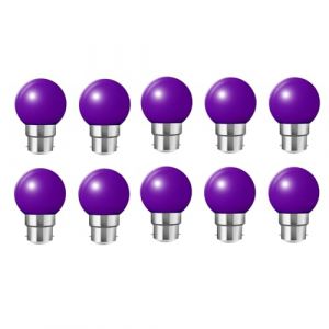 WULUN 10pcs B22 couleur LED ampoules 2W G45, Golf Ball Mini ampoules sph&eacute;riques d'&eacute;clairage violet fonc&eacute;, pour l'ext&eacute;rieur int&eacute;rieur string Yard Party Fairy Party Night Light, violet fonc&eacute; (wulun, neuf)