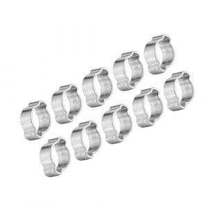 Kuuleyn Colliers de Serrage, Clip de Tuyau, Attache de Tuyau, 10 pi&egrave;ces Collier de Serrage &agrave; Deux Oreilles en Acier Inoxydable plaqu&eacute; Zinc 5-23 mm pour Tube de Tuyau d'essence Fule(15-18MM) (Karsew, neuf)