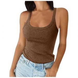 G&eacute;n&eacute;rique Debardeur Femme Top Soutien Gorge Int&eacute;gr&eacute; Tenue Sport Mati&egrave;re Respirante Vetements Mode Noir Avec Armatures De Dos Large Pour Les Soir&eacute;es En Terrasse D&eacute;bardeurs Femmes Integre (Clumanbbl, neuf)