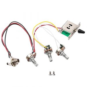 Stratocaster Faisceau de câblage pré-câblé pour guitare 3 x potentiomètres 500 K 1 volume 2 boutons de contrôle de tonalité 5 voies (yunxingyue666, neuf)