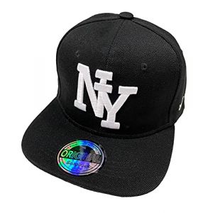 J26 Casquette de baseball américaine pour enfant - Casquette de baseball - Pour enfant, NY Black White, taille unique (JameStyle26, neuf)