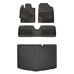 MOTOS Kit de tapis de voiture et de tapis de coffre en caoutchouc pour Toyota Yaris III 2011-2020 Améliorez votre confort de voyage avec tapis antidérapant voiture 3D- Tapis de sol voiture tous temps, (MOTOS EU, neuf)