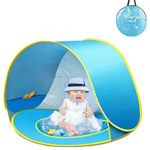 Tente de plage pour bébé, tente de plage, tente pour bébé avec mini piscine, portable, Pop Up Baby Strandzelt UV Shelter pour les tout-petits, pique-nique, jardin, abri de jardin (Secret Dream, neuf)