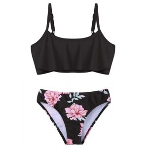 Arshiner Filles Bikini Set Volant Maillots de Bain Deux pièces Enfants Slip de Bikini Ruché Maillot de Bain Motif 1/140 9-10 Ans (Arshiner Store, neuf)
