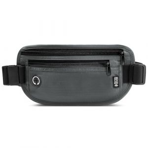 GlasFlength Ceinture de Voyage avec RFID Blocage, Sac Banane pour Femmes et Hommes Imperméable Secrète Sacoche Banane Ajustable Pochette Ceinture pour Passeport Téléphone Carte de Crédit (Gris) (JiChengXinYue, neuf)
