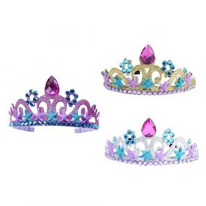 OATIPHO 3 Pi&egrave;ces Couronnes pour Tiara F&ecirc;te Anniversaire Accessoires D&eacute;guisement Princesse Fille Diad&egrave;me &Eacute;toile de Mer et Or (Tsun Ki-sung, neuf)