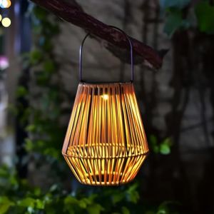 Binnan Lanterne Solaire Ext&eacute;rieur, Lanternes Solaires en Rotin, Jardin Decorative Lampions Solaires d'Ext&eacute;rieur, Style Boh&egrave;me, IP65, Lampes Solaires pour Terrasse Balcon No&euml;l Halloween (Ancolier Trade, neuf)