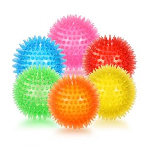 petizer Lot de 6 balles couinantes de 9 cm pour chien, balle à picots à mâcher, jouet flottant pour chien, jouets à lancer pour chiot en caoutchouc TPR à mâcher pour l'ennui, nettoyage des dents pour (PETIZER, neuf)