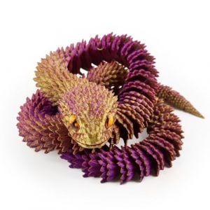 JWTRSVTY Ornement Serpent Imprimé En 3D, 3D Serpent Plastique, Violet Imprimé En Jouet D'articulation, 3D Articulations Mobiles Serpent Modèles, Jouet Serpent Flexible, Pour Cadeaux Enfants (60 CM) (Treasures-EU, neuf)