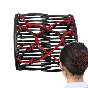 Peigne &agrave; cheveux magique, peignes &agrave; cheveux extensibles - clip de peigne magique vintage,Accessoires cr&eacute;atifs pour, pince &agrave; cheveux &agrave; Double peigne pour, queue de cheval basse, cheveux tress&eacute;s (Mottled time, neuf)