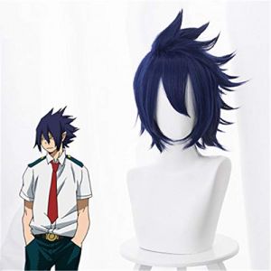 Mon héros académique Boku No Hiro Akademia Amajiki Tamaki Cosplay perruque courte bleu foncé cheveux synthétiques Perucas jeu de rôle Costume perruques (zhouqiangshangmao, neuf)