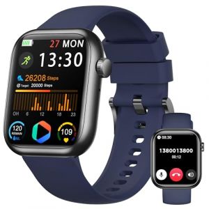 Montre Connect&eacute;e Femme Homme, 1.83" Smartwatch avec Appel Bluetooth, Tensiom&egrave;tre/Fr&eacute;quence Cardiaque/SpO₂/Sommeil, Podometre, 123+ Mode Sport, Etanche IP68 Sport Bracelet Connect&eacute; pour Android iPhone (RLQA-US, neuf)
