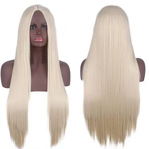 Hair Volume After Chemotherapy Cosplay Universal Medium Tip Black Long Straight Hair 80cm Anime Wig Light Gold Medium Tip (good stuff A, neuf)