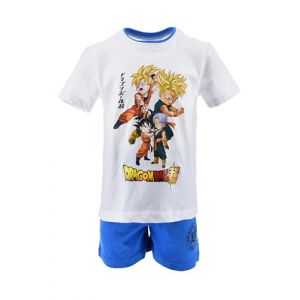 Dragon Ball Z Pyjama Garçon, Ensemble 2 Pièces avec Motif Gohan, Pyjama en Coton Doux, T-Shirt et Short, Tailles 4 à 10 Ans (FR/ES, Âge, 8 Ans, Taille Normale, Blanc) (La Esencia, neuf)