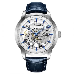 Pagani Design PD-1638 Montre Automatique Squelette pour Homme, Montre Automatique en Acier Inoxydable pour Homme, 43mm de diamètre, Bracelet en Cuir, Collection d'aiguilles, étanche à 100 mètres (RollsTimi Watches, neuf)