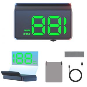 HhBdy Affichage Tete Haute Voiture, 9 cm Compteur de Vitesse Gps USB Plug-and-Play, Afficheur Tete Haute Universel Compteur avec Capot pour Tous Types de V&eacute;hicules (Voyant Vert) (Vastness Universe, neuf)