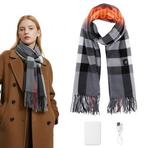 Senprity Écharpe Chauffante - Écharpe Électrique avec Power Bank 5000mAh pour Femme et Homme, 3 Niveaux de Chauffage, Electrique Rechargeable de Chaleur pour Cyclisme Ski Camping Randonnée Chasse (MLITMALL, neuf)