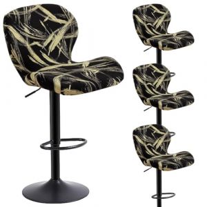 BUAOGDVG Housse de Tabouret de Bar Incurvé Extensible Housse de Tabouret de Comptoir avec Dossier Couverture de Tabouret Rotatif Chaise Haute de Cuisine(＃7,Lot de 4) (taiyuansuandashangmaoyouxiangongsi, neuf)