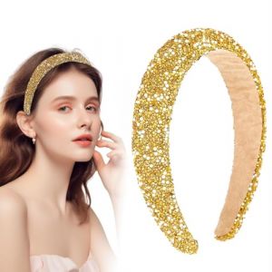 Serre-T&ecirc;te Perles avec Strass, Bandeau &agrave; Paillettes Dor&eacute;es, Cristal, Coussin &eacute;pais pour F&ecirc;te de Mariage, Spectacles - Pour Femme et Fille (Brussig Thomas, neuf)