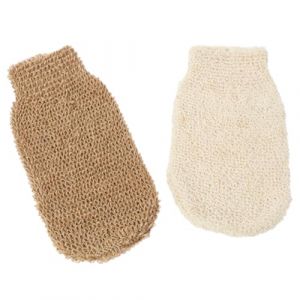 XUZOPIM 2 Pièces Gant Exfoliant Corps Gant De Toilette Exfoliant Naturel Gommage Visage Et Corps Soin De La Peau Homme Femme Gant En Crin De Jute Spa Hammam Convient À Tous Les Types De Peaux (ZHAO  XINWEI uk shop, neuf)