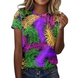 Top Paillettes Femme Soirée, Chemise Manche Courte Femme Tenue Annee 80 Femme Tenue Retro Vintage Femme Tee Shirt Carnaval T Shirt Transparent Femme Costume Annee 80 Femme Disco Look Annees 80 (IHUAE, neuf)