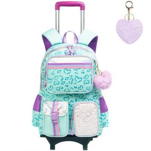 HTgroce Cartable a roulette fille primaire, sac roulette fille, cartable roulette fille 8 ans sac à dos à roulettes fille CE2 (Lldaily EUR, neuf)
