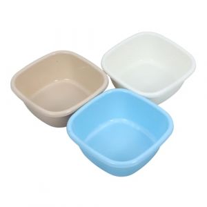 Healvian Bassine &agrave; Vaisselle Carr&eacute;e Lot De 3 Pi&egrave;ces Grosse Taille Pp Plastique &Eacute;pais Bleu Kaki Blanc Lavage Vaisselle La Cuisine Multifonction Usage Domestique (Le Sengyu, neuf)