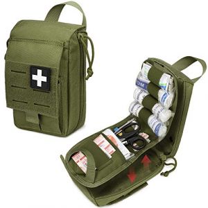 WYNEX Sac de Secours Tactique Trousse Secours Vide Pochette de Premiers Secours Militaire IFAK Pouch Molle de Survie Mini Sac d'urgence Médical Trousse à Pharmacie Sacoche Ceinture de Secours (Wynex-EU, neuf)